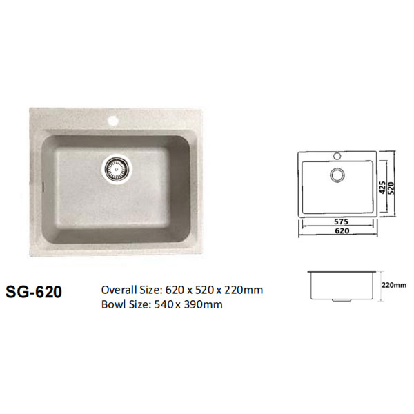 Nobel Granite Kitchen Sink SG620 KING ECO PTE LTD