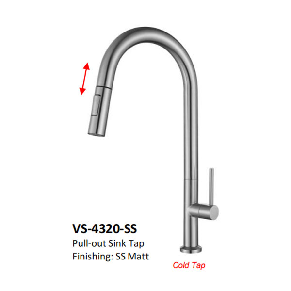 Nobel SUS304 Stainless Steel Pull-Out Sink Faucet VS-4320 - KING ECO ...