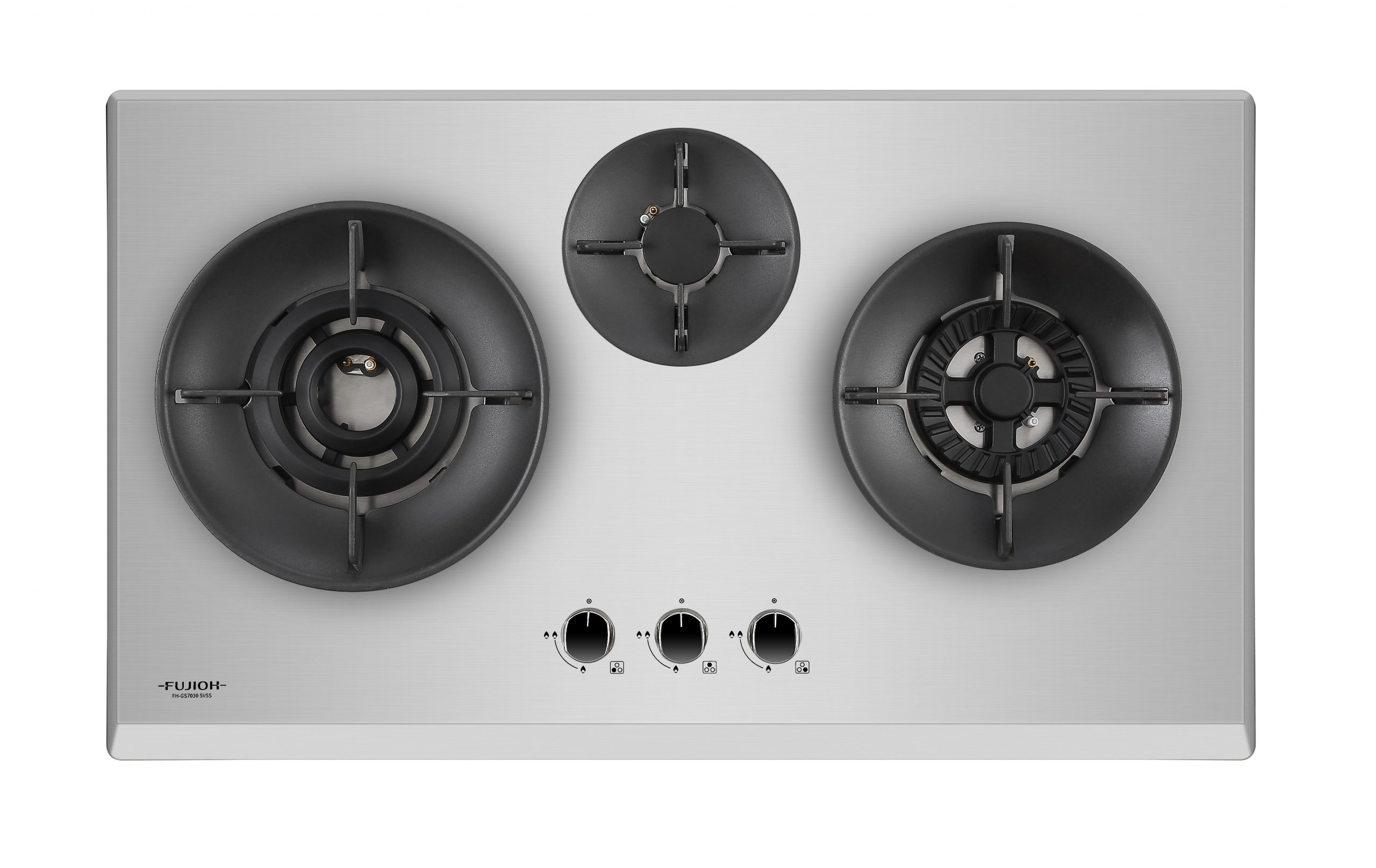 3 Burners Gas Hob with 1 Double Inner Flame Burner
