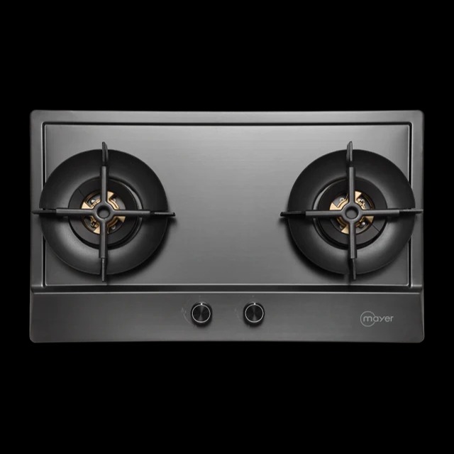 76cm 2 Burner Stainless Steel (Gun Metal Finishing) Gas Hob - Rotguss