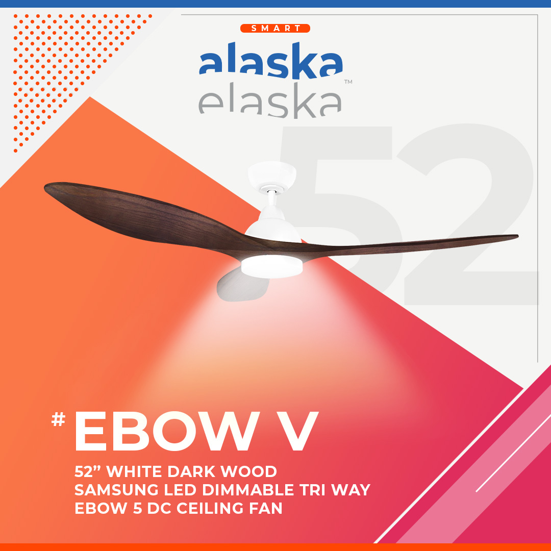 [ALASKA] BOW V 52 DC CEILING FAN WITH LED 3-TONE (SMART)