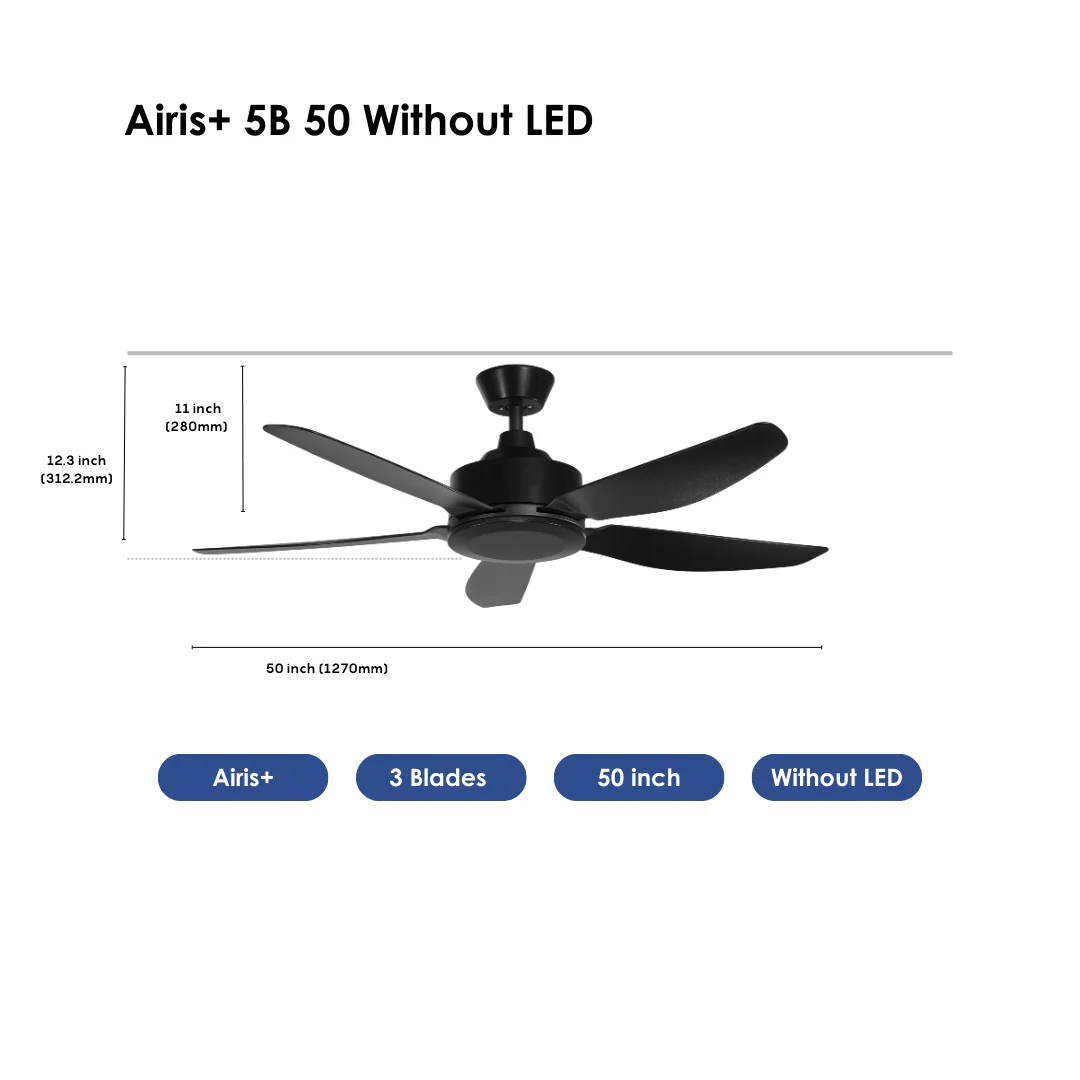 Airis+ 5B 50 Black With LED
