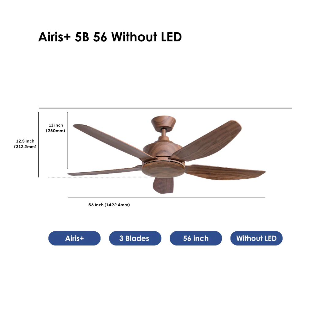 Airis+ 5B 56 Walnut With LED