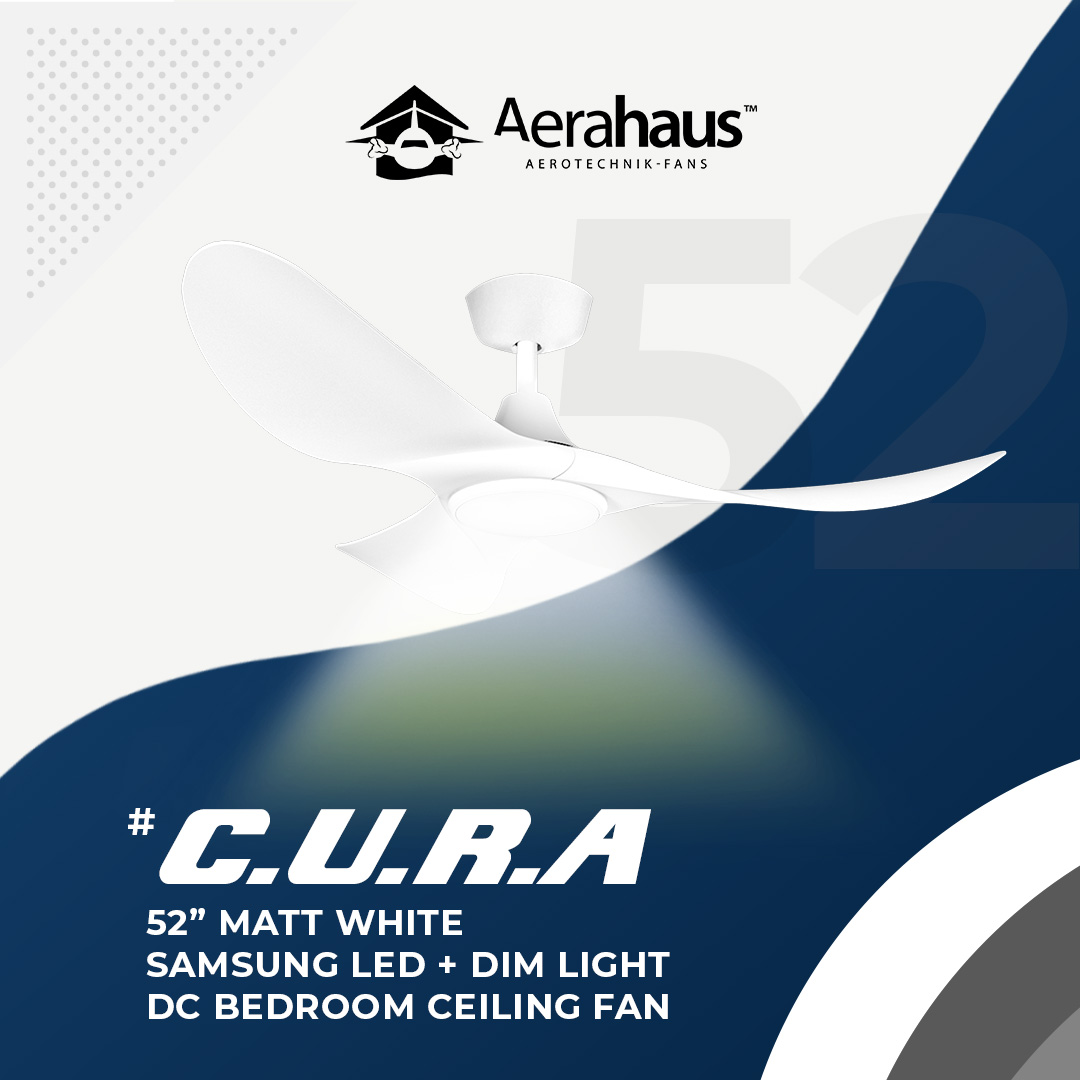 CURA 52″ DC CEILING FAN + SAMSUNG 20W LED DIM TRI WAY MEMORY FUNCTION (SMART)
