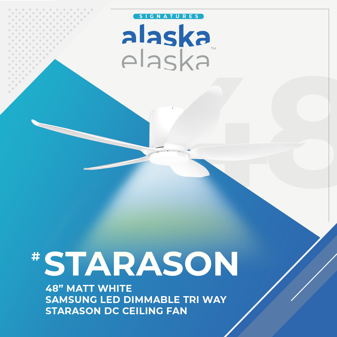 STARASON 48” DC CEILING FAN + SAMSUNG 20W LED DIM TRI WAY MEMORY FUNCTION
