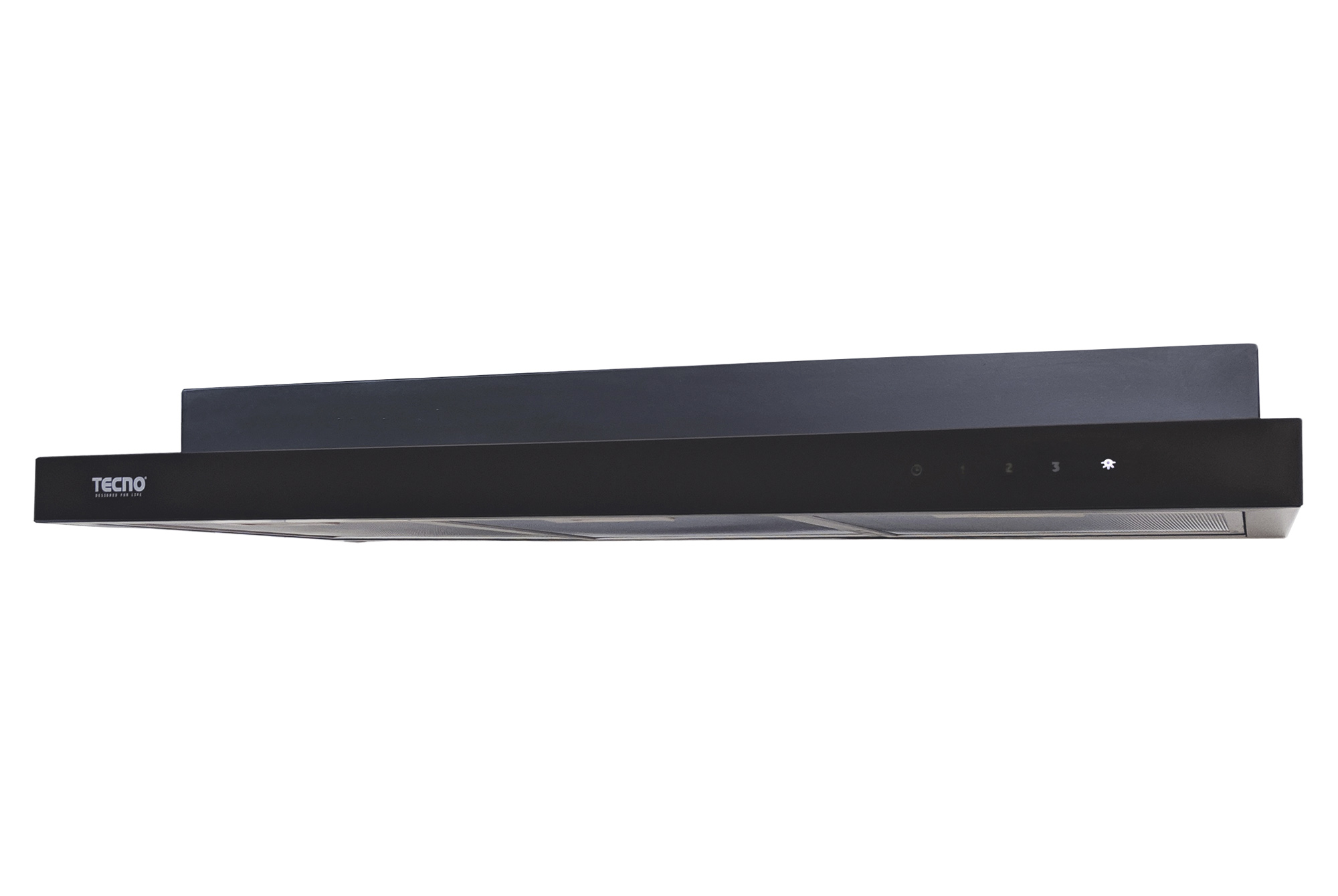 Tecno Slim Line Cooker Hood With Led Touch Controls Full Black