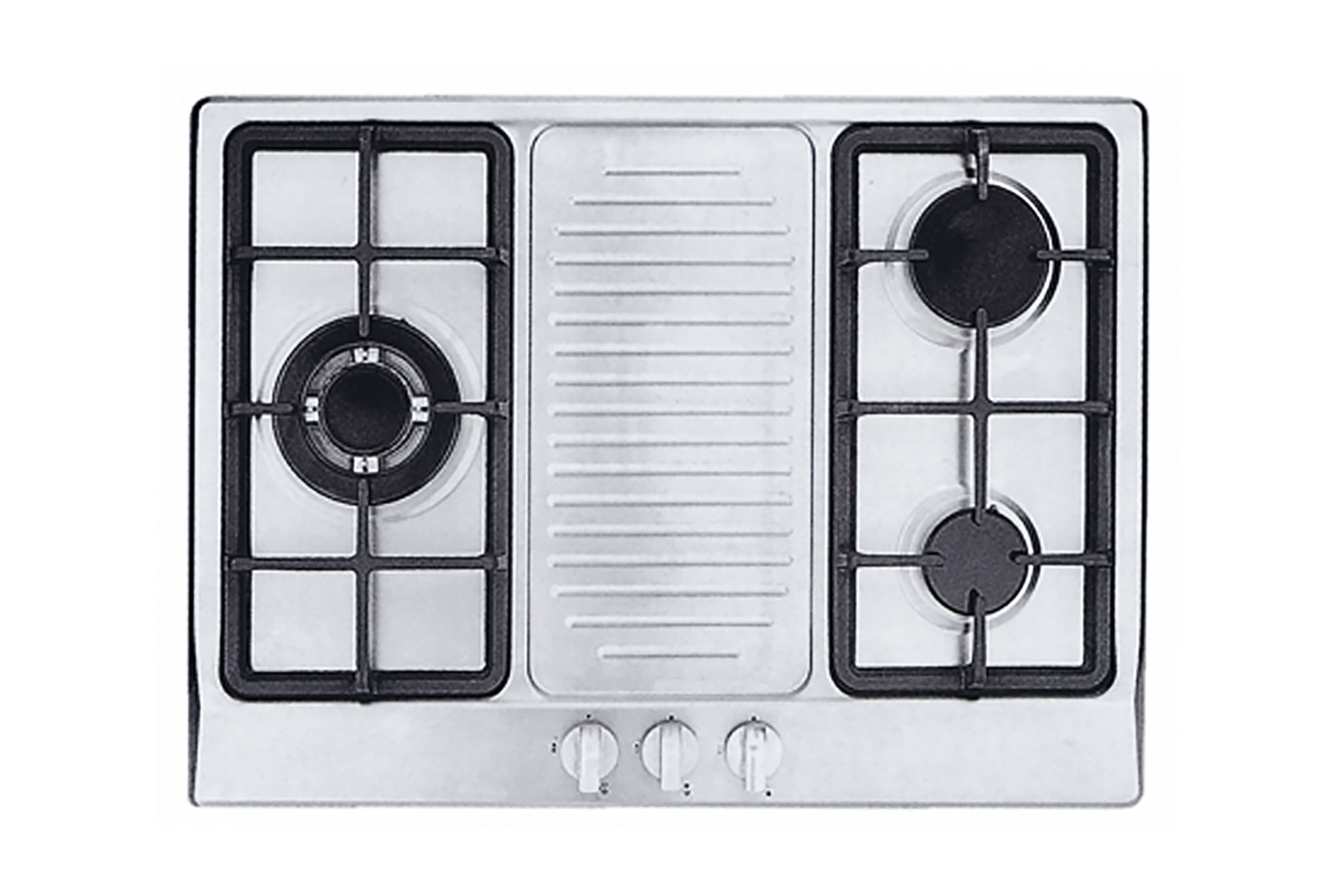 Uno 70cm 3 Burner Stainless Steel Hob