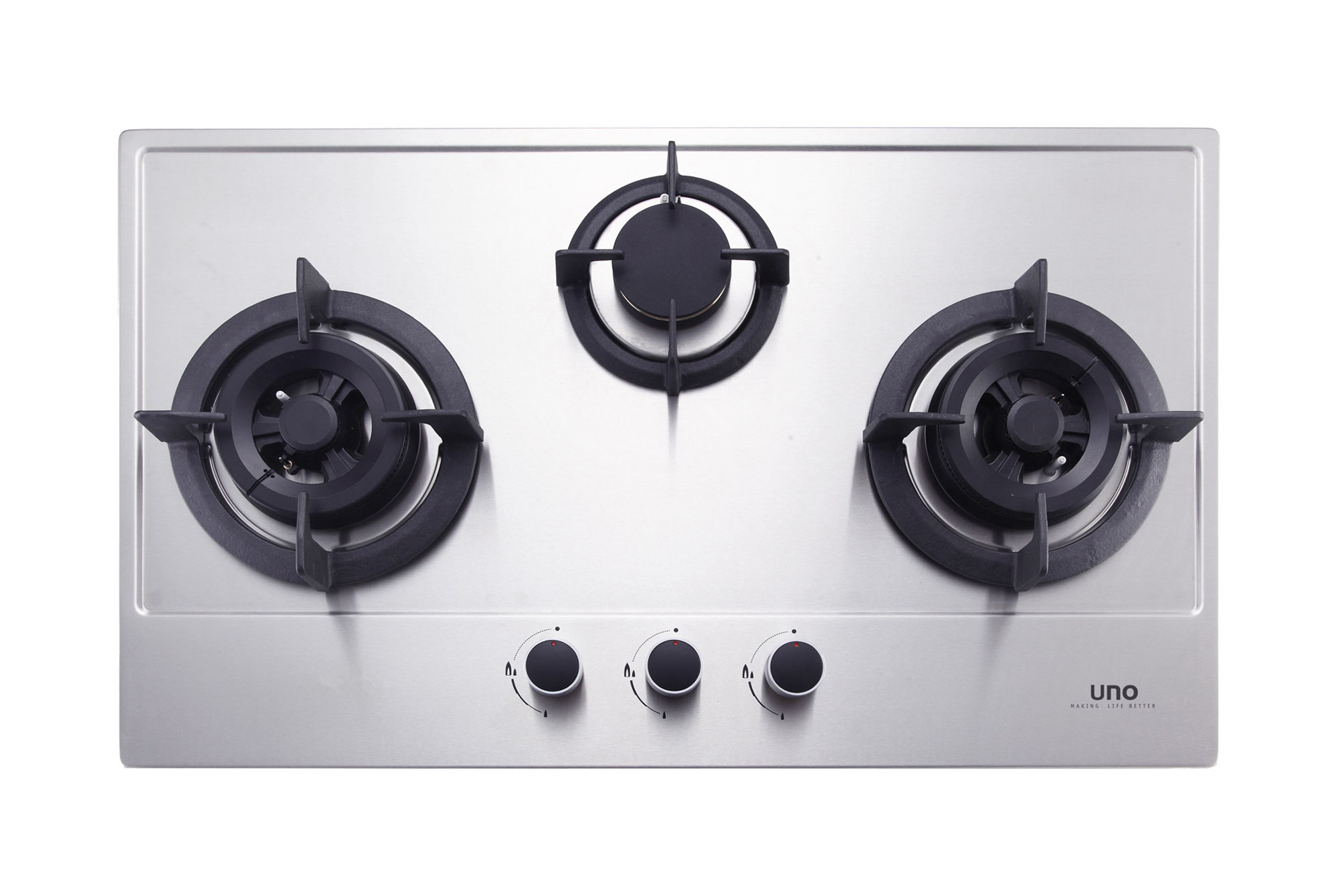 Uno 75cm 3 Burner Stainless Steel Hob