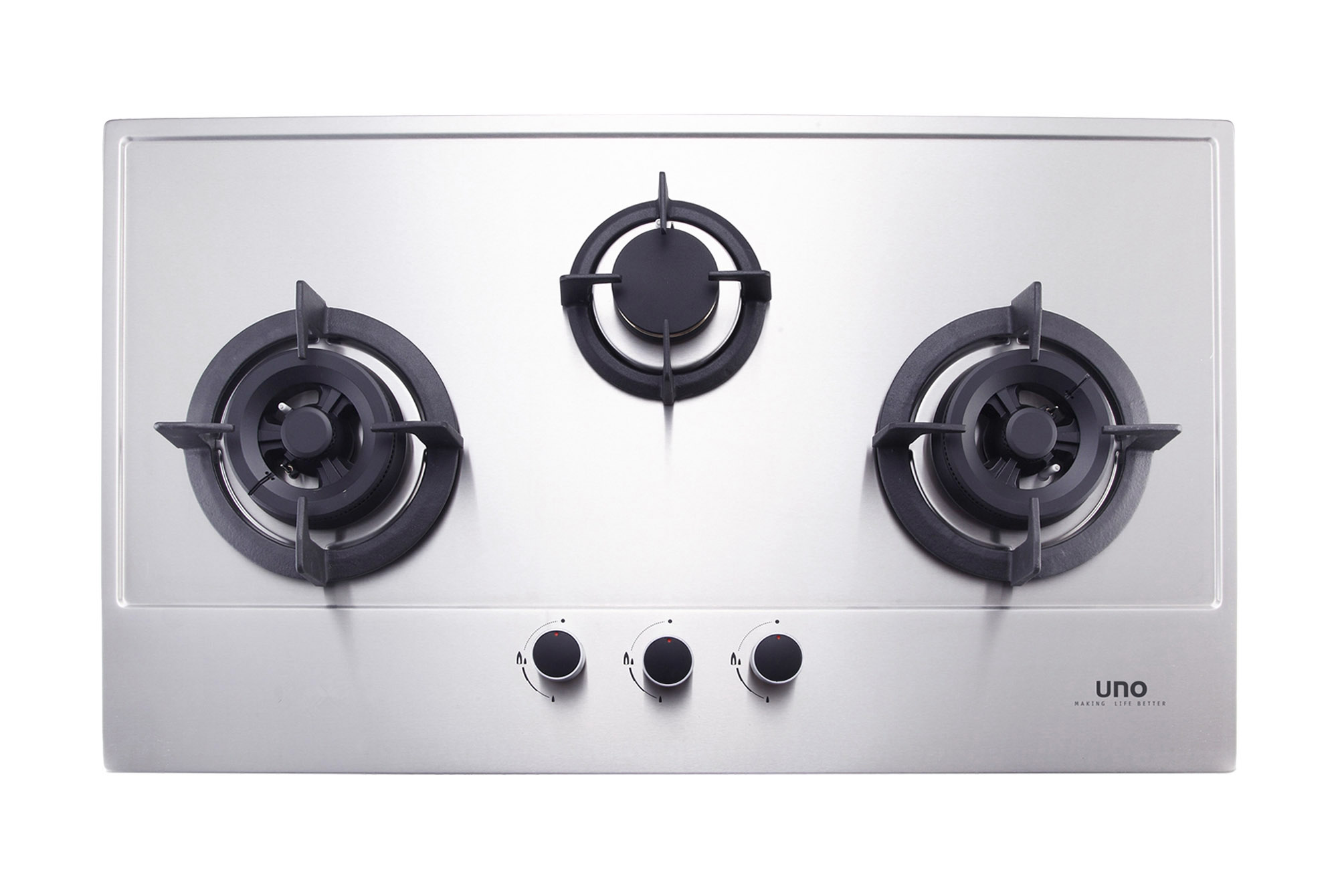 Uno 86cm 3 Burner Stainless Steel Hob