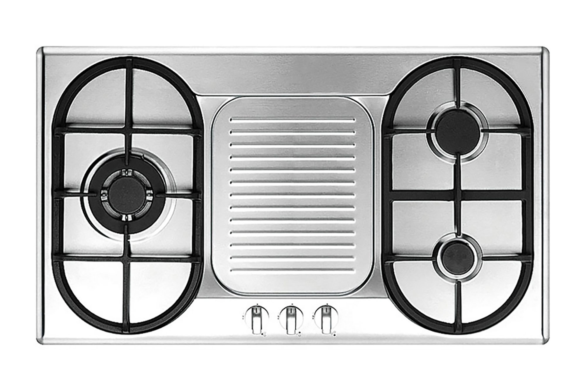 Uno 86cm 3 Burner Stainless Steel Hob 2
