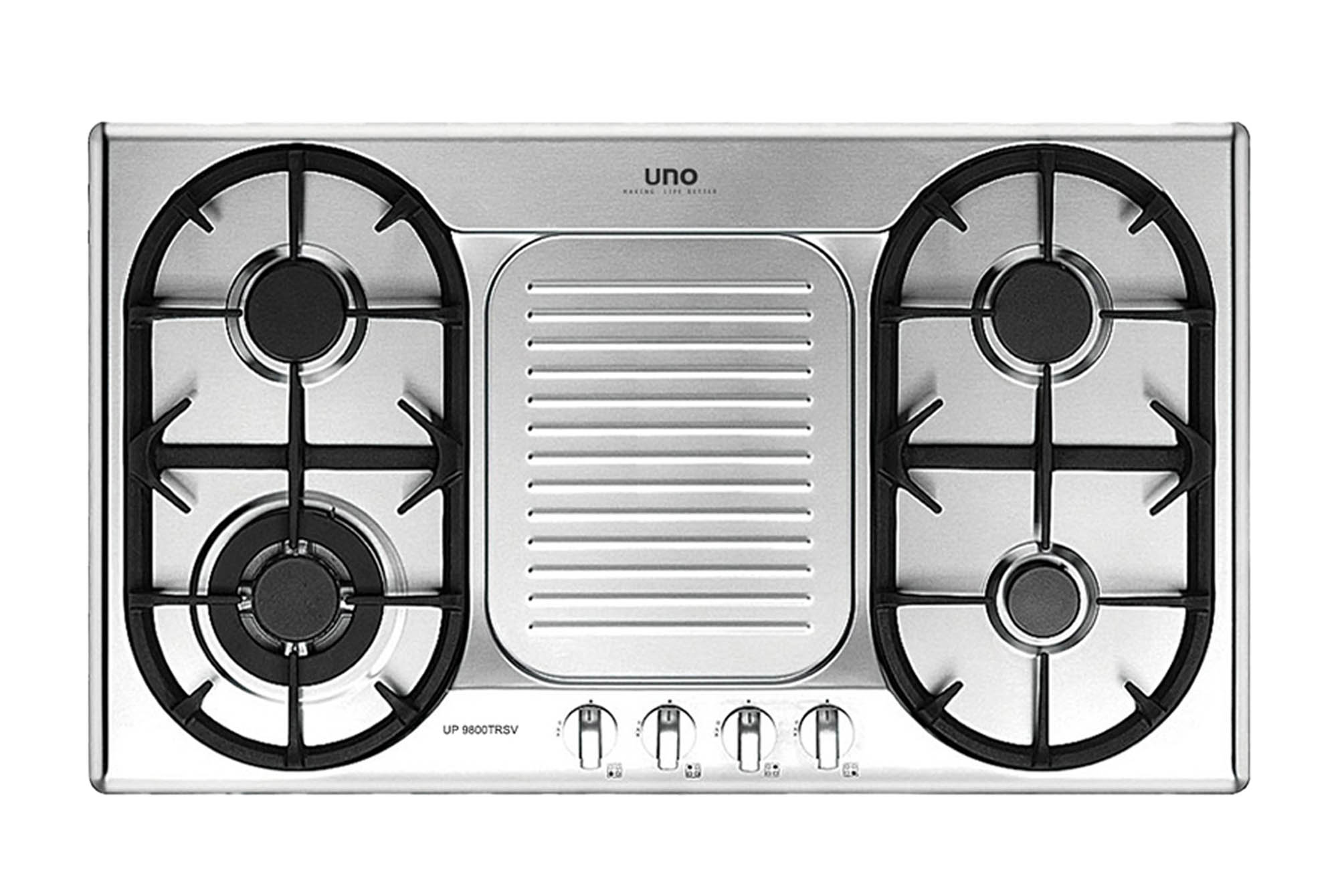 Uno 86cm 4 Burner Stainless Steel Hob