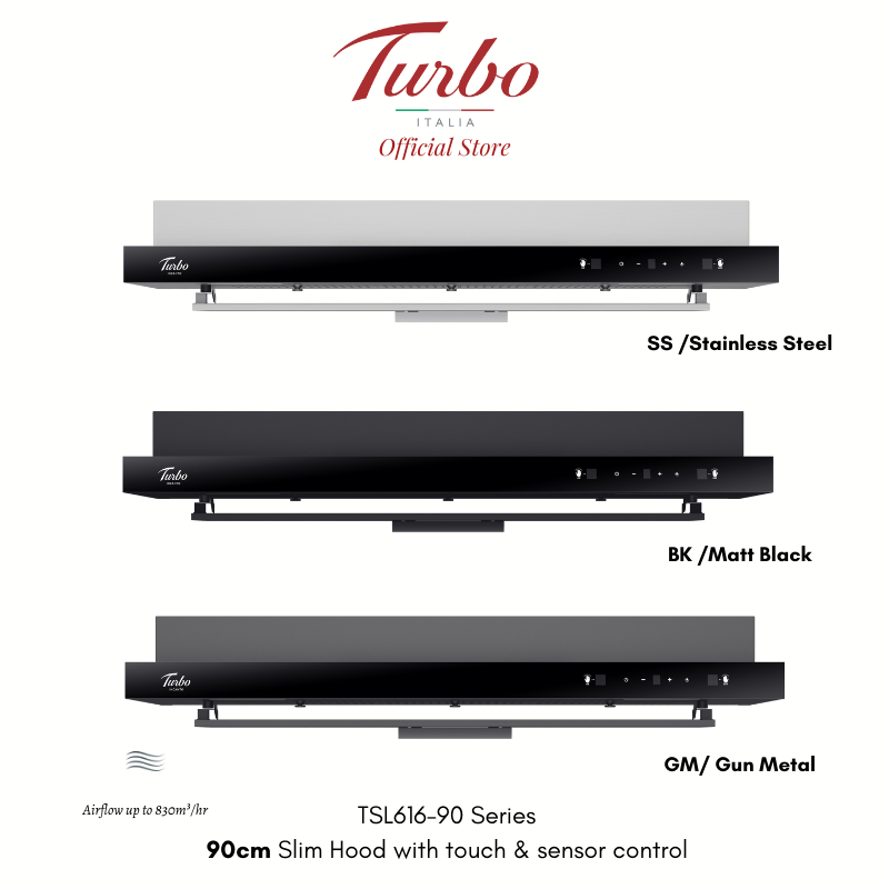 Turbo Italia – TSL616-902 Series 90cm Range Hood with Touch & Sensor Control
