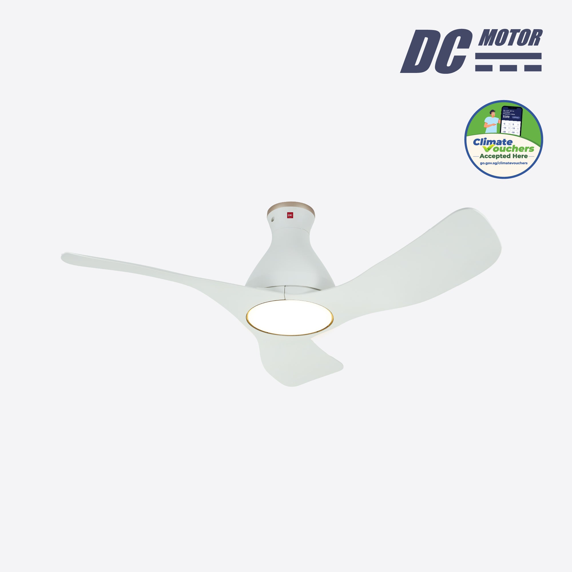 3-Blades Wifi-Control DC Ceiling Fan with LED Light (120cm)