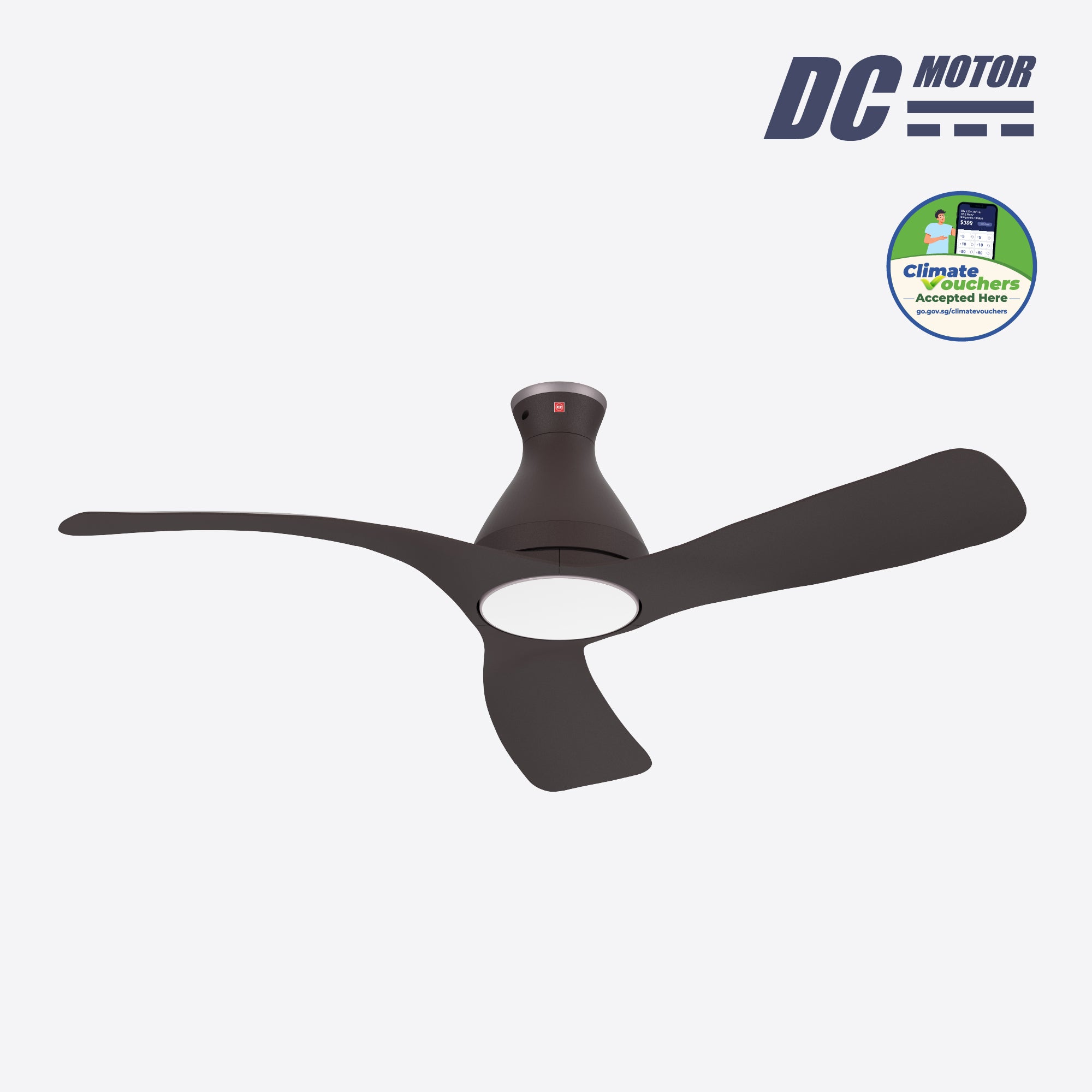 3-Blades Wifi-Control DC Ceiling Fan with LED Light (140cm)