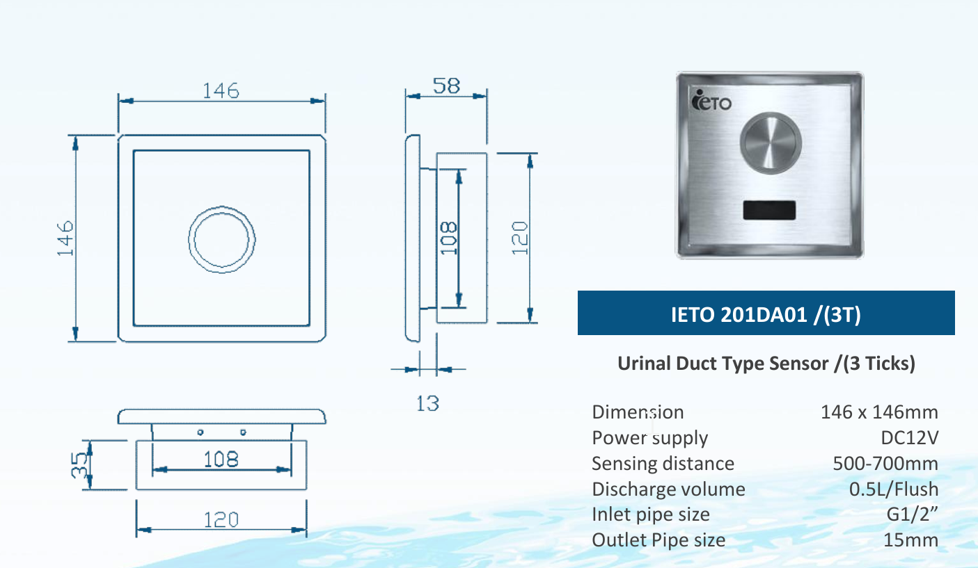 IETO 201DA01 /(3T) Flush Valve