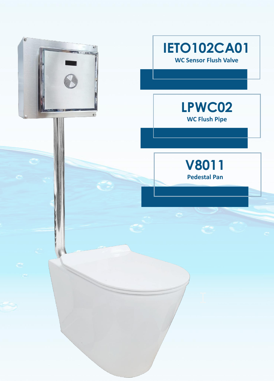 IETO Flush valve, pipe & Pedestal Pan