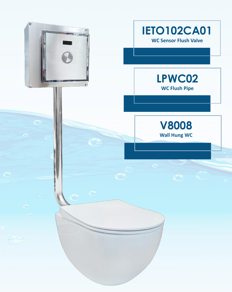 IETO Flush valve, pipe & Wall Hung WC