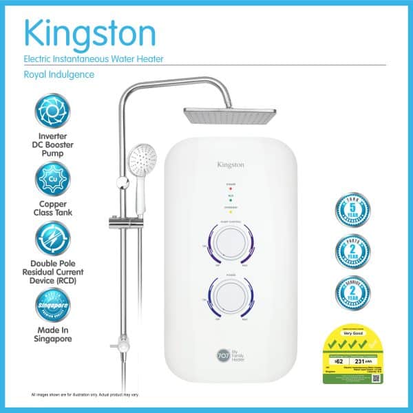 707 Kingston Instant Water Heater with Rain Shower