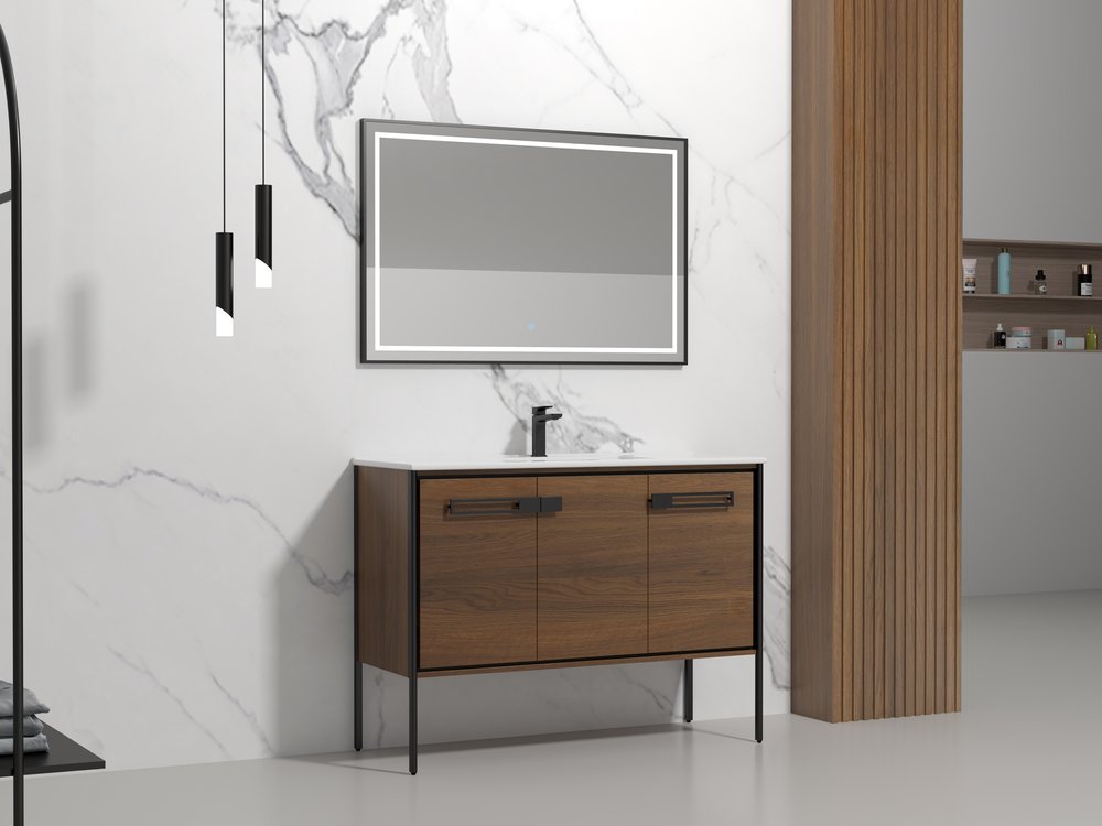 24″ PETRA VANITY (European Walnut/Matte Black)