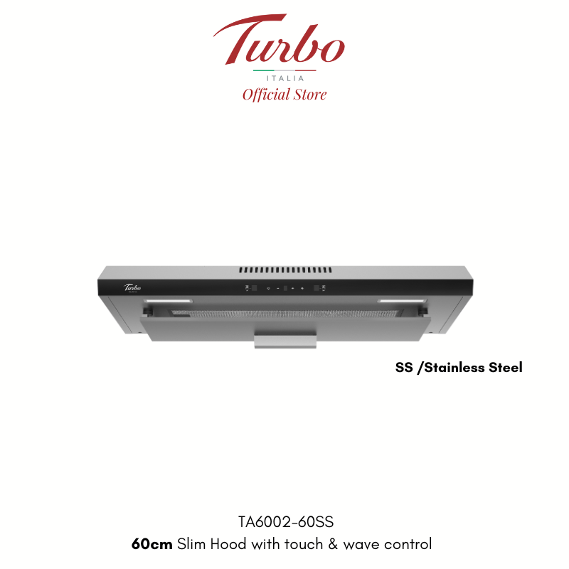 Turbo Italia – Incanto TA6002-60SS 60cm Slim Hood with touch & wave control