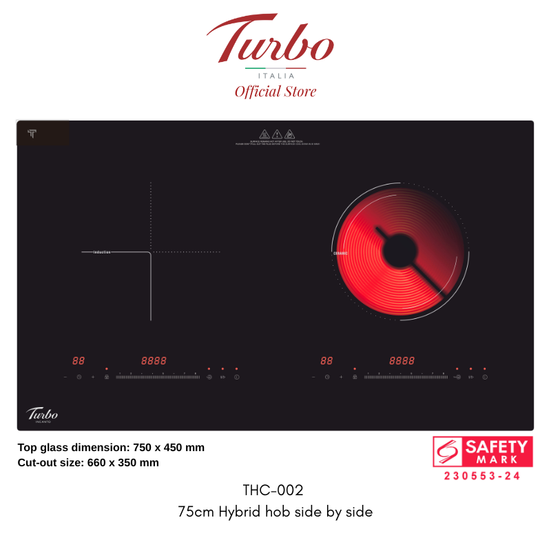 Turbo Italia – THC-002 Hybrid Hob with Induction & Ceramic Zones