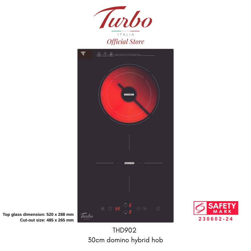 Turbo Italia – THD902 30cm domino hybrid hob with induction & ceramic zone