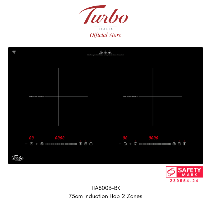 Turbo Italia – TIA800B-BK 75cm 2 zones induction hob with touch control