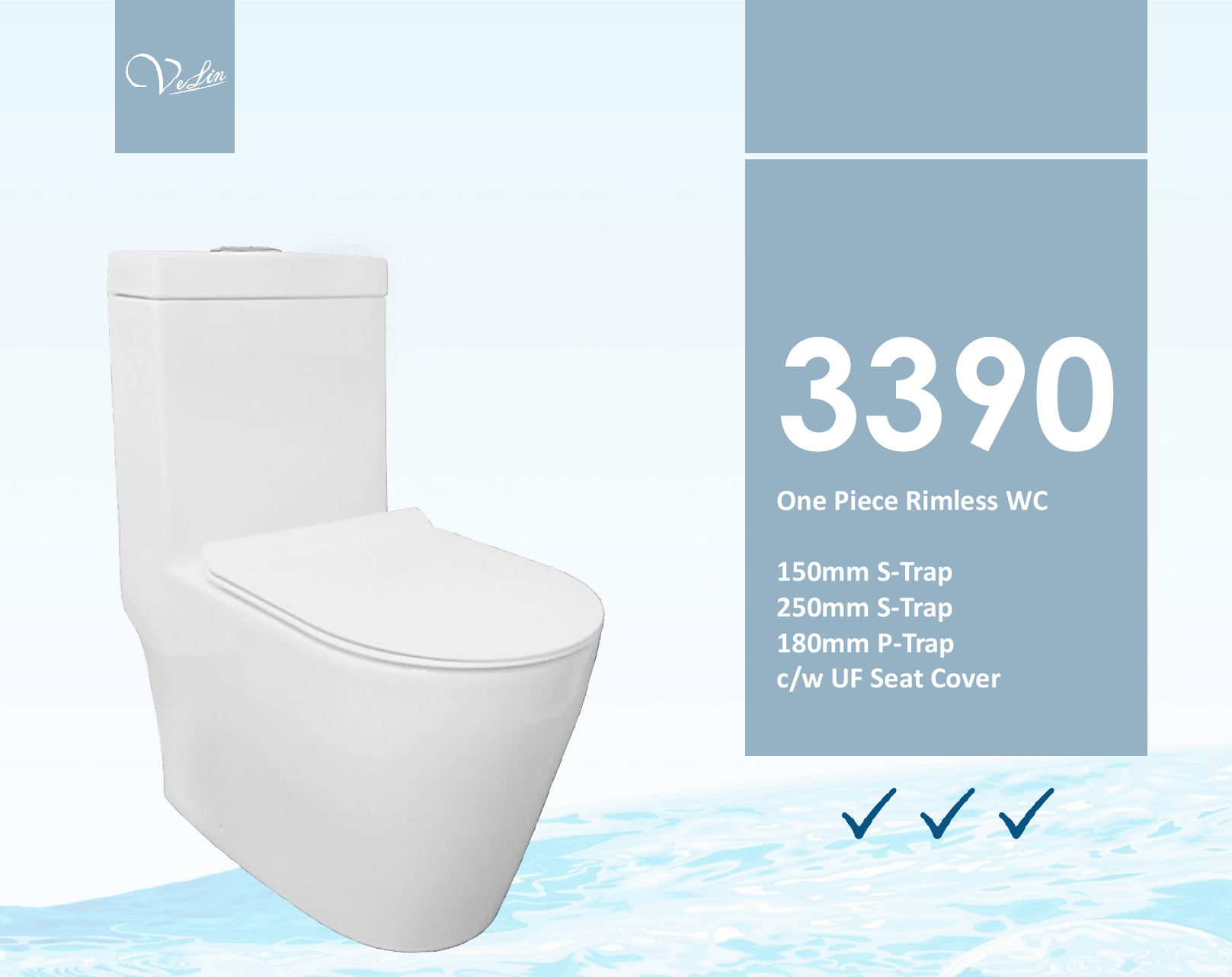 Velin 3390 Water Closet