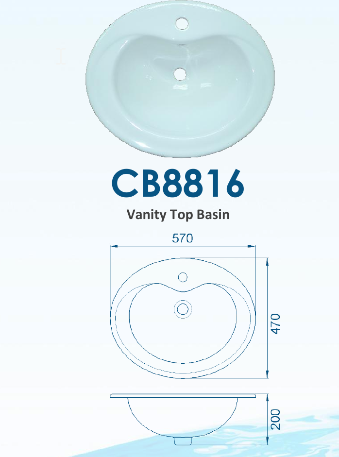 Velin CB8816 Ceramic Basin