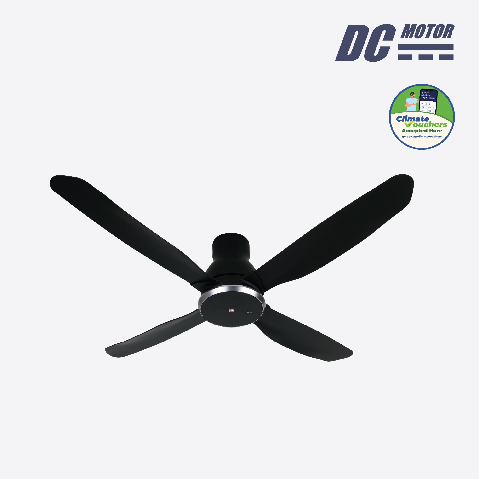 4-Blades Remote Control DC Ceiling Fan (140cm)