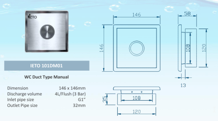 IETO 101DM01 Flush Valve