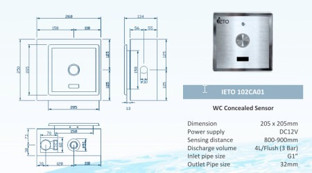 IETO 102CA01 Flush Valve